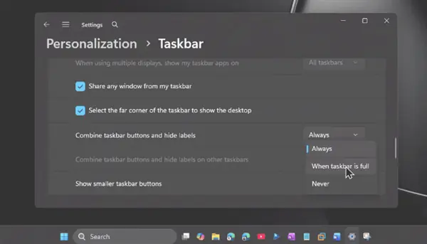 微软在Win11测试版中回归Windows 10风格可调任务栏,支持双模式缩放