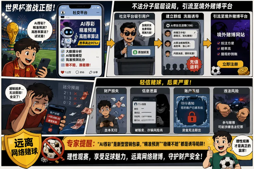 世界杯 | 专家提醒“AI荐彩”背后的网络赌球风险
