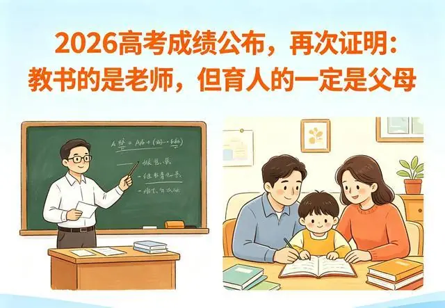 2026高考成绩公布,再次证明:教书的是老师,但育人的一定是父母