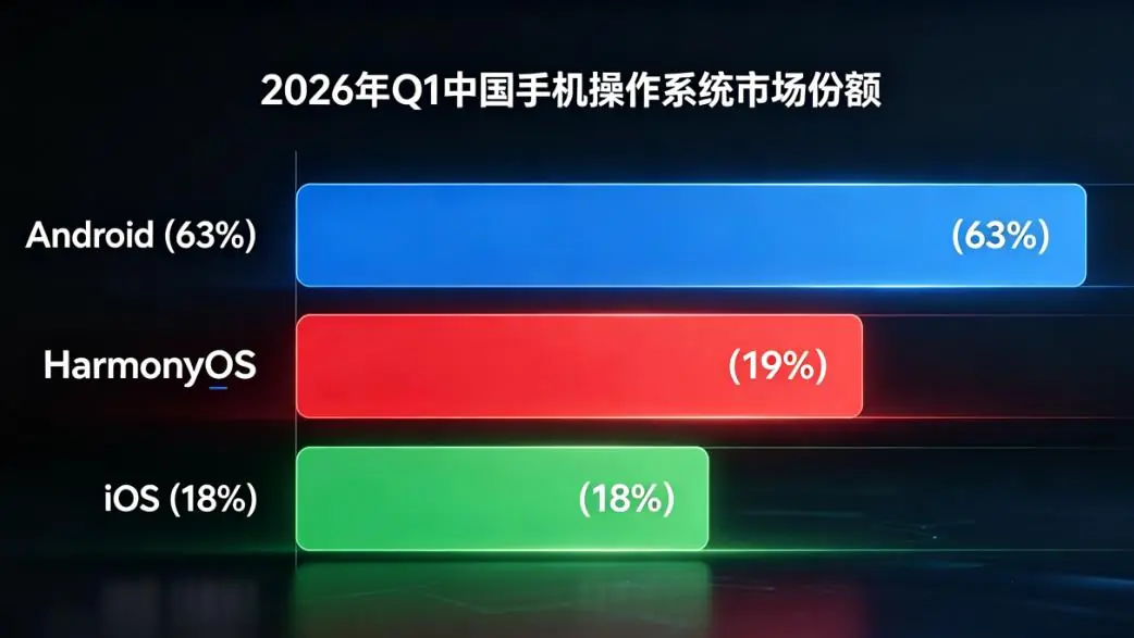 中国手机系统市场份额最新排名:华为鸿蒙力压苹果iOS