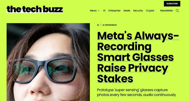 Meta研发“超级感知”AI眼镜,支持全天候持续录音自动抓拍