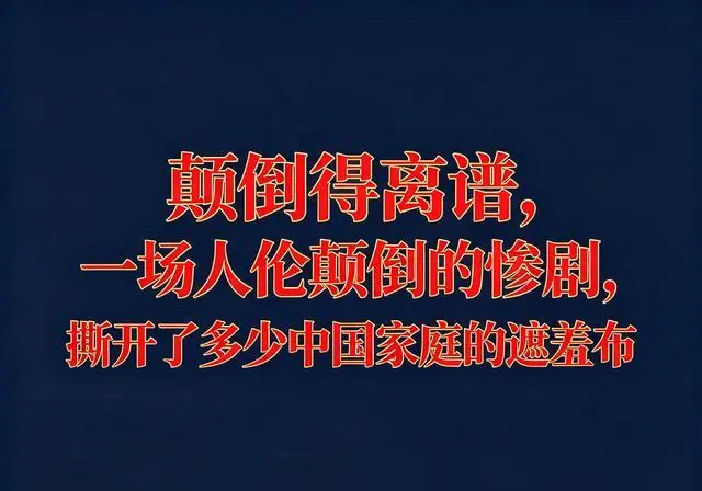 颠倒得离谱,一场人伦颠倒的惨剧,撕开了多少中国家庭的遮羞布
