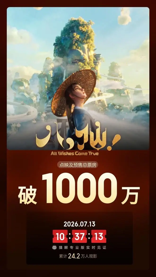 电影《八仙!》点映及预售总票房破1000万