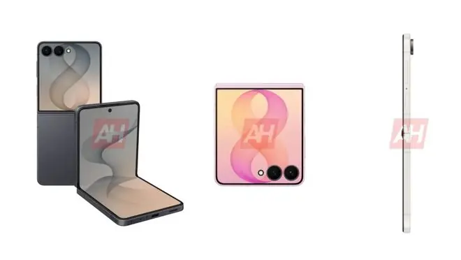 三星Galaxy Z Flip8折叠手机官方渲染图流出,三款配色亮相