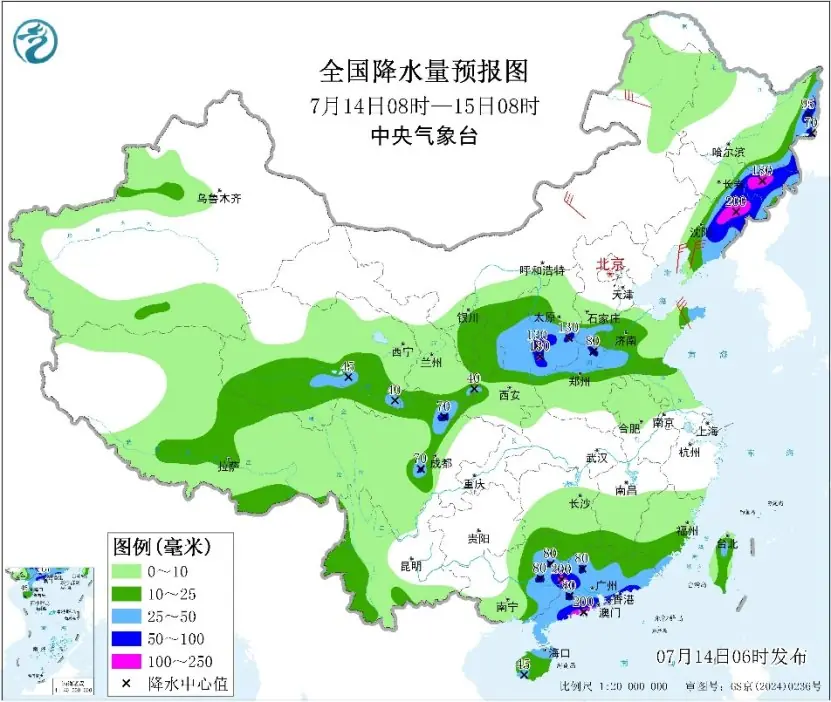 辽宁吉林等地强降雨持续 黄淮至江南等地高温范围广