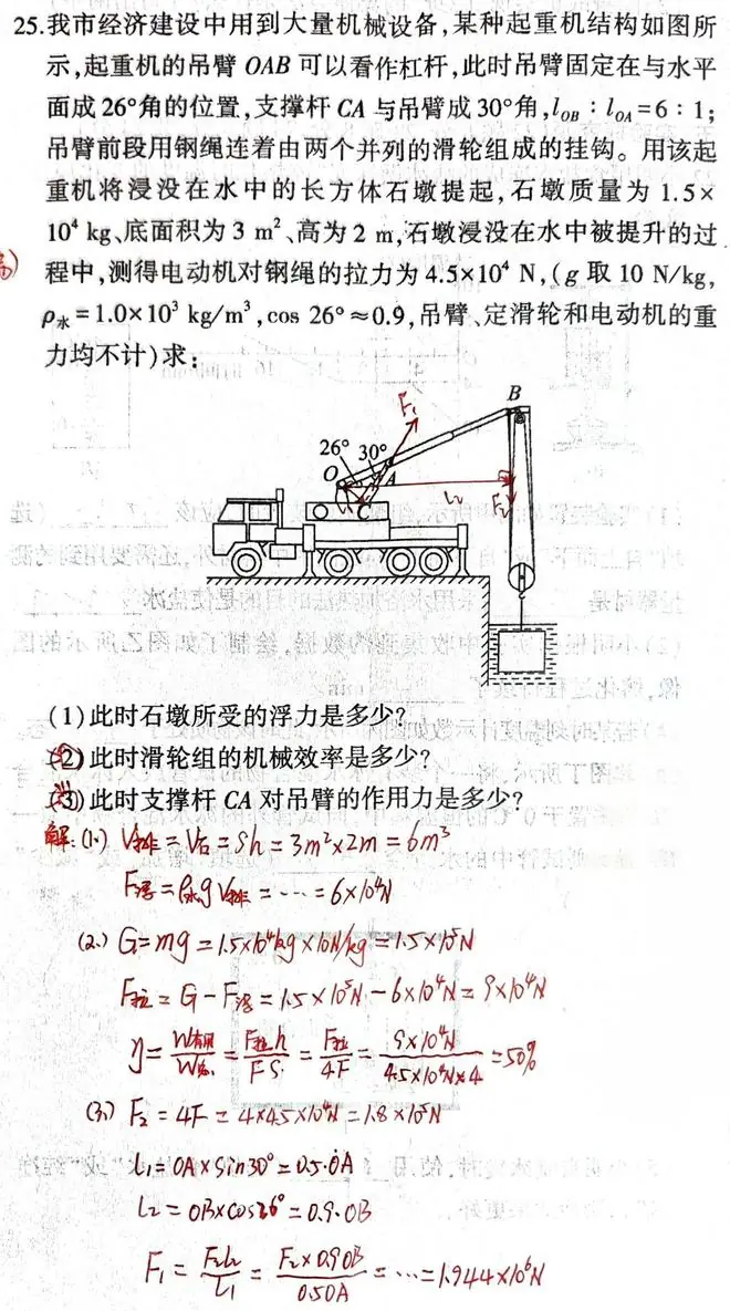 中考力学综合压轴深度解析:起重机融合题型解题思路