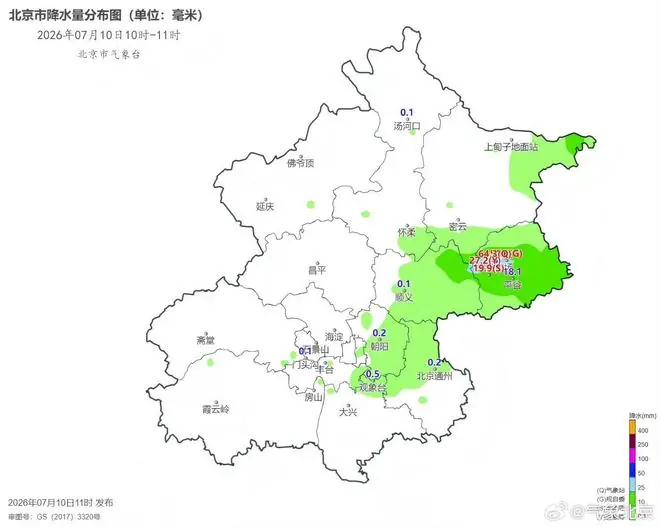 北京将迎暴雨、局地大暴雨,今天晚高峰降雨明显,切勿涉水行车