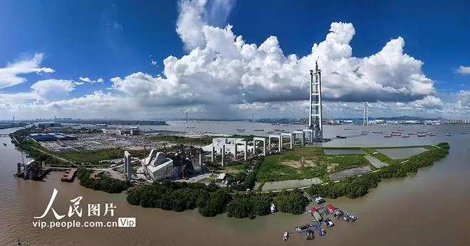 广东广州：狮子洋大桥建设正酣