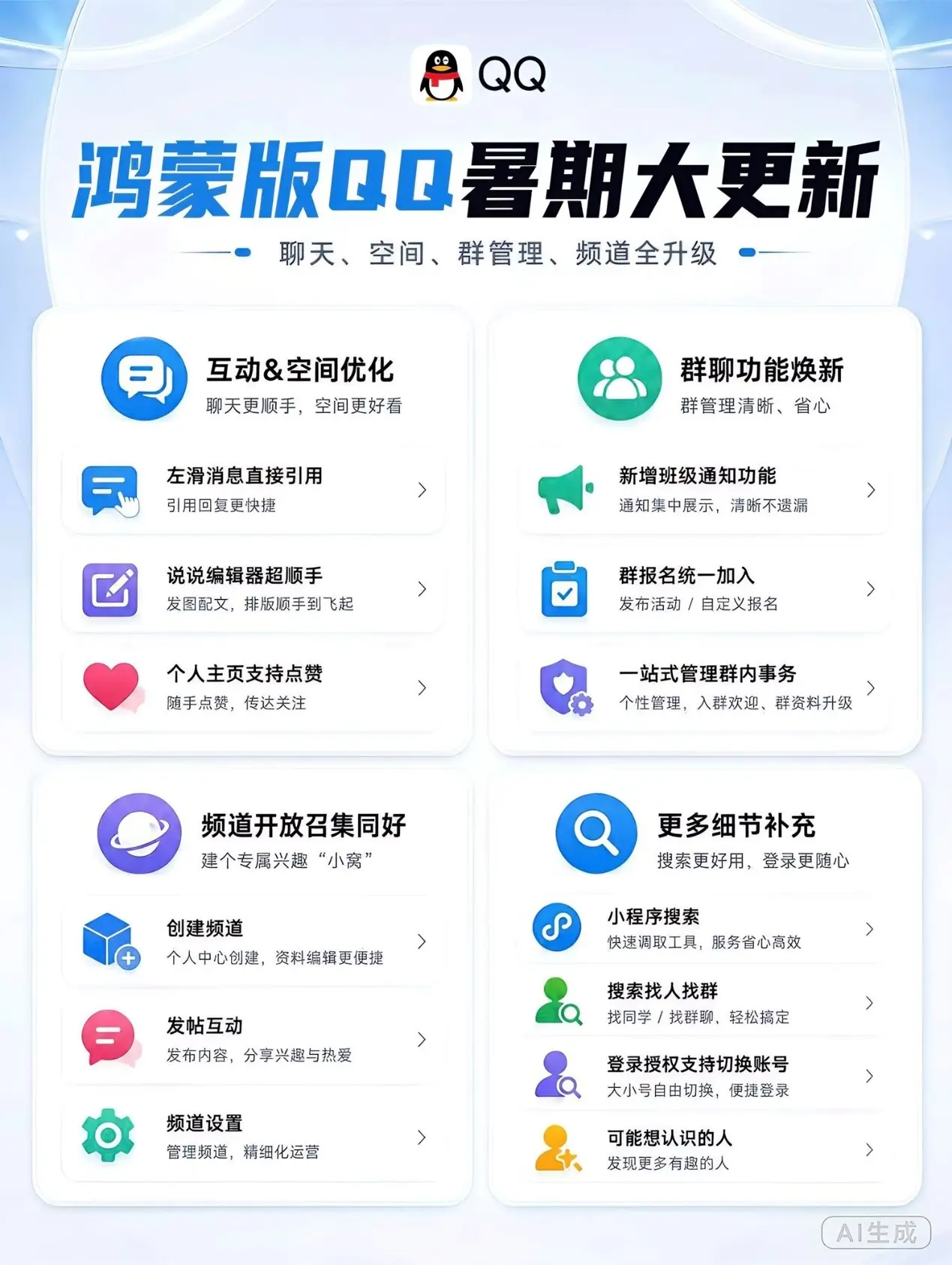 鸿蒙版QQ更新!聊天、空间、群管理、频道全升级,宅家出游场景两手抓