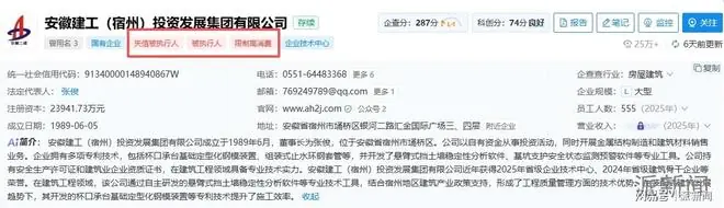 安徽建工(宿州)投资集团被列为失信被执行人,2026年以来已达10次