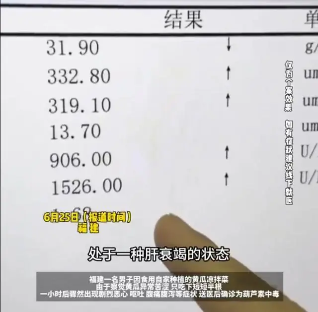 比砒霜还毒！一盘凉拌黄瓜致男子肝衰竭，医生建议：出现这种情况直接扔掉